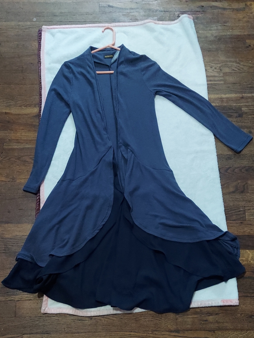 5 for $10 M&M Reborn Navy Layered Open-Front Long Sleeve Dress